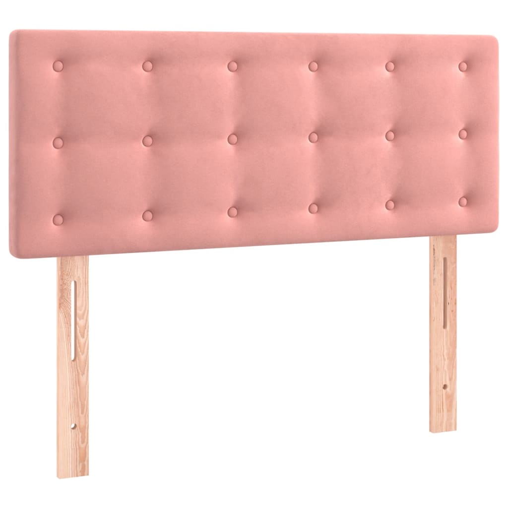 Boxspring met matras en LED fluweel roze 90x200 cm is nu te koop bij PeponiXL, paradijselijk wonen!
