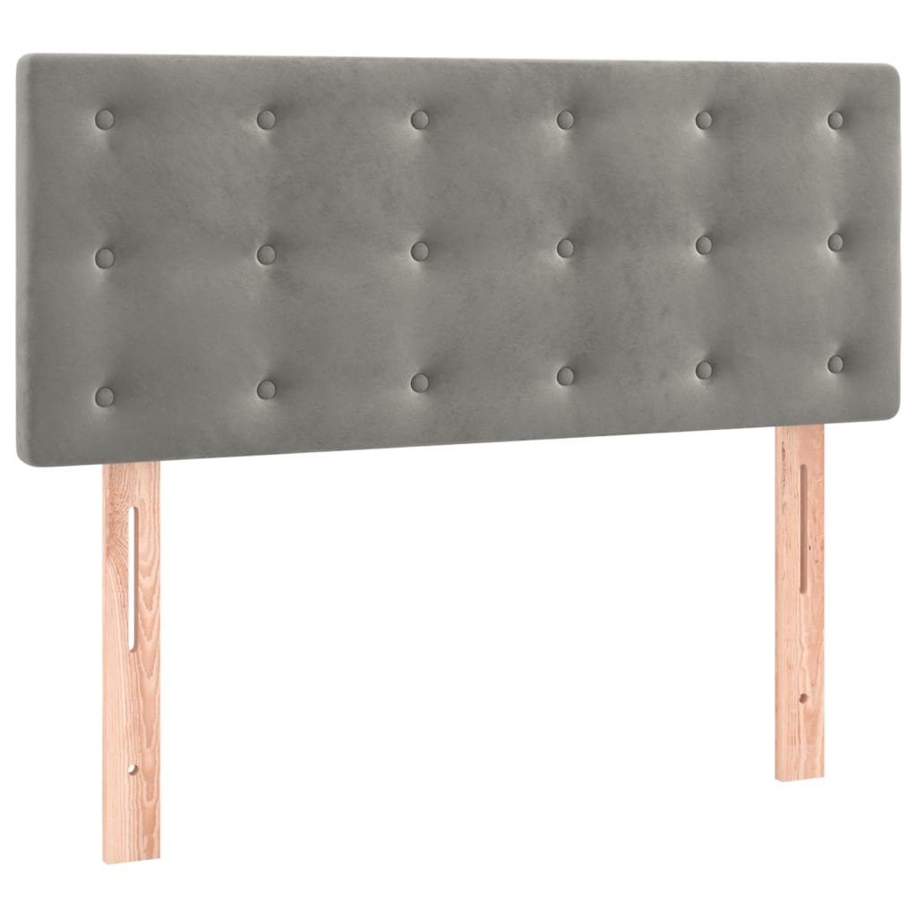 Boxspring met matras en LED fluweel lichtgrijs 120x200 cm is nu te koop bij PeponiXL, paradijselijk wonen!