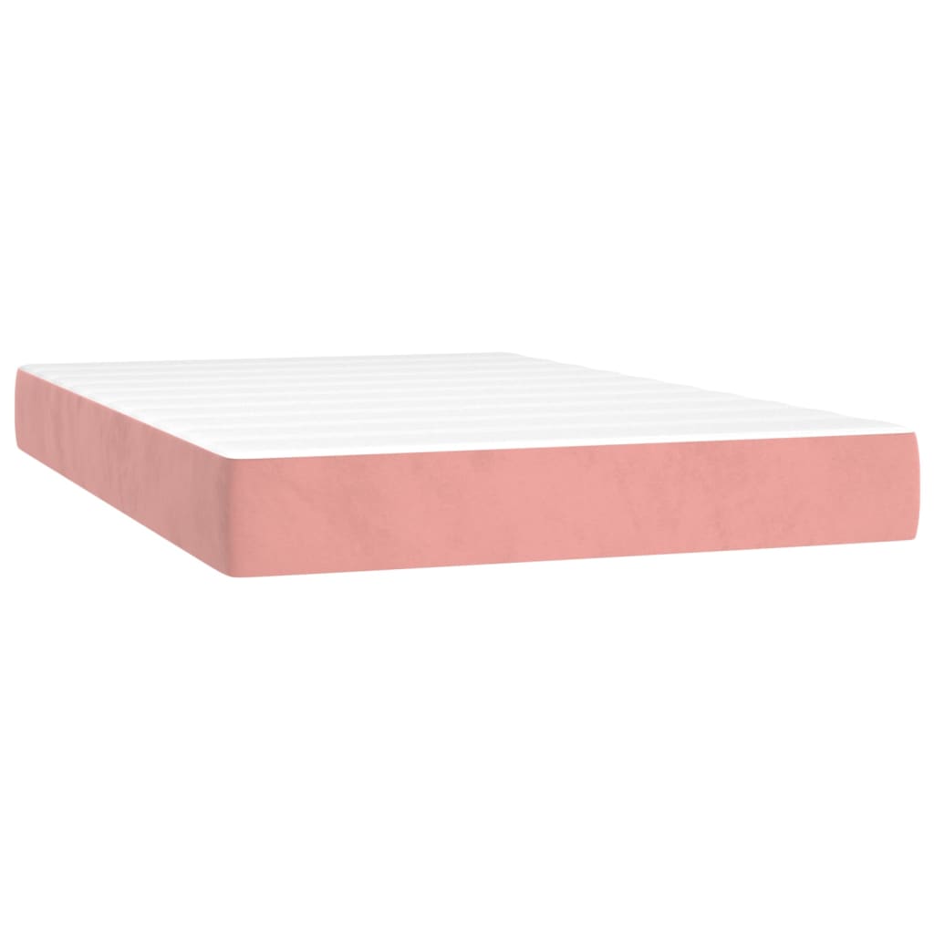 Boxspring met matras en LED fluweel roze 120x200 cm is nu te koop bij PeponiXL, paradijselijk wonen!
