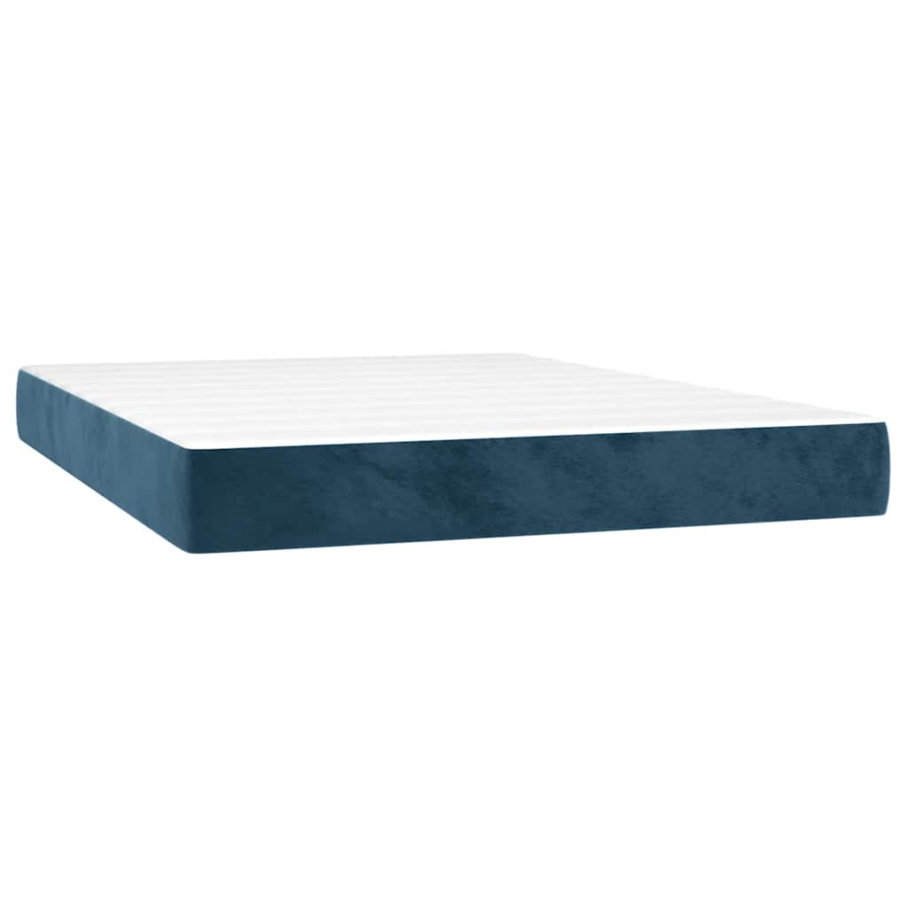 Boxspring met matras en LED fluweel donkerblauw 140x190 cm is nu te koop bij PeponiXL, paradijselijk wonen!