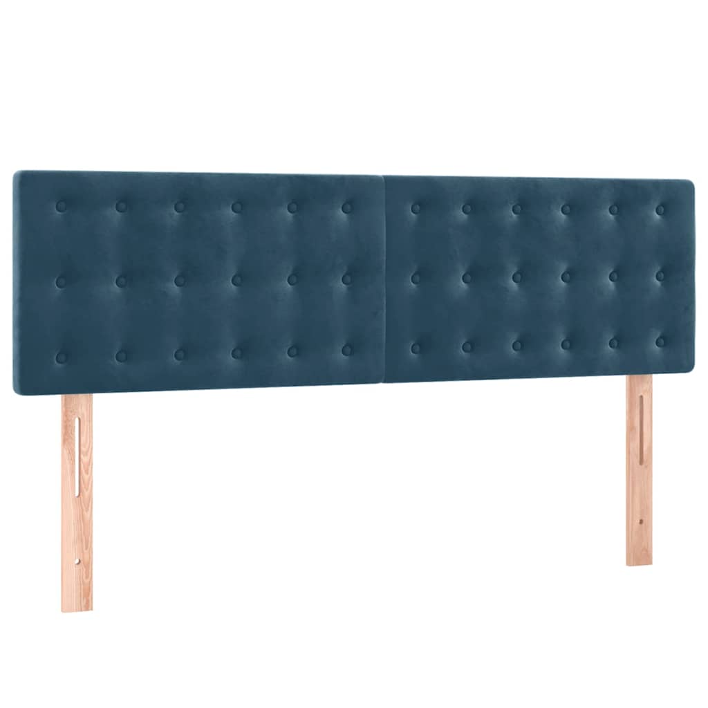 Boxspring met matras en LED fluweel donkerblauw 140x190 cm is nu te koop bij PeponiXL, paradijselijk wonen!