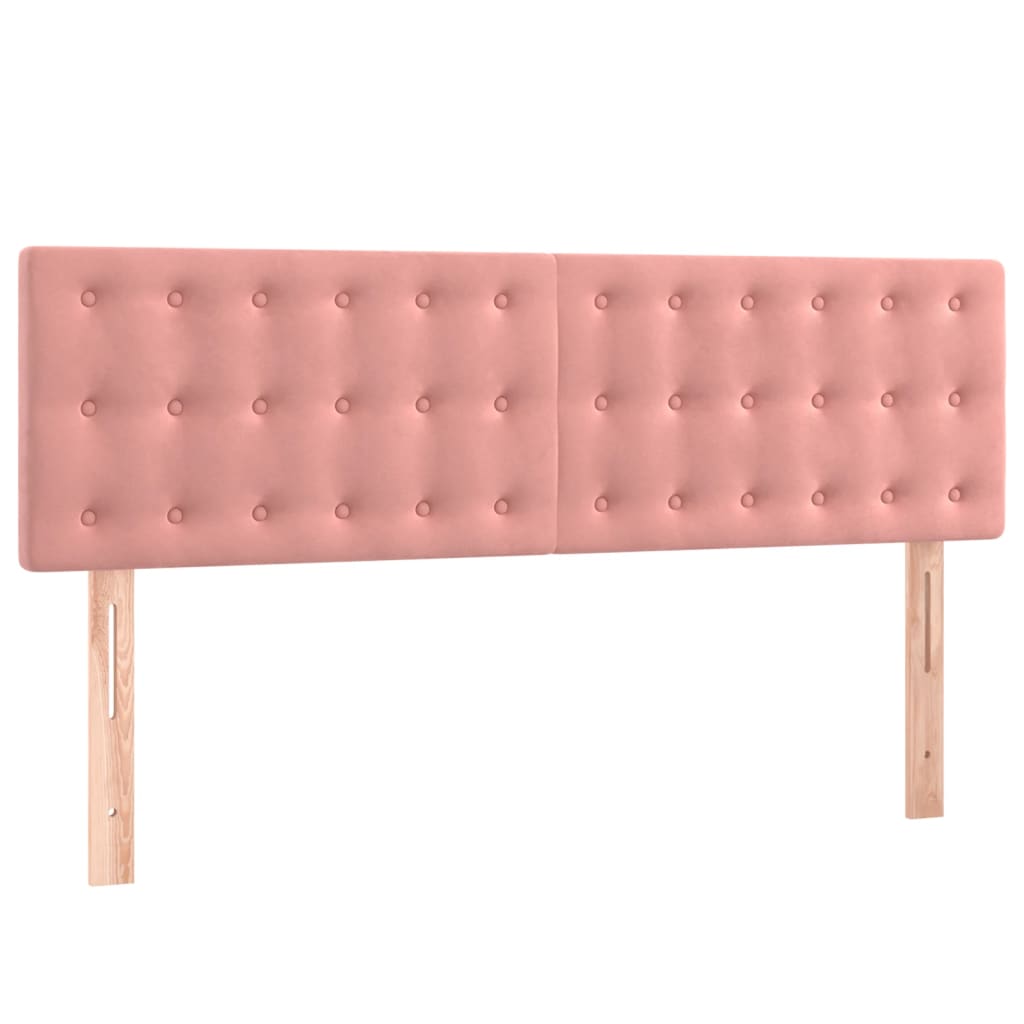 Boxspring met matras en LED fluweel roze 140x190 cm is nu te koop bij PeponiXL, paradijselijk wonen!