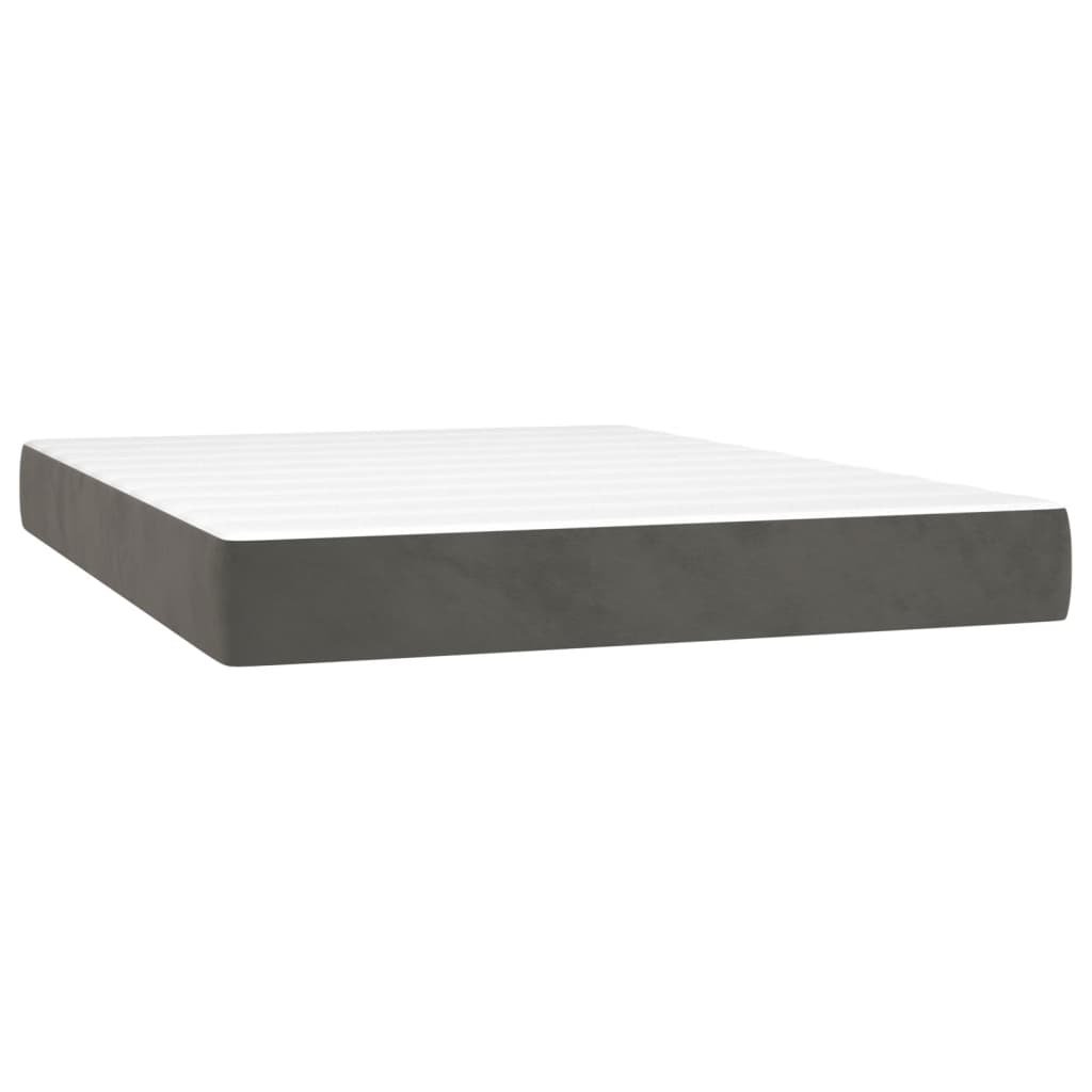 Boxspring met matras en LED fluweel donkergrijs 140x200 cm is nu te koop bij PeponiXL, paradijselijk wonen!
