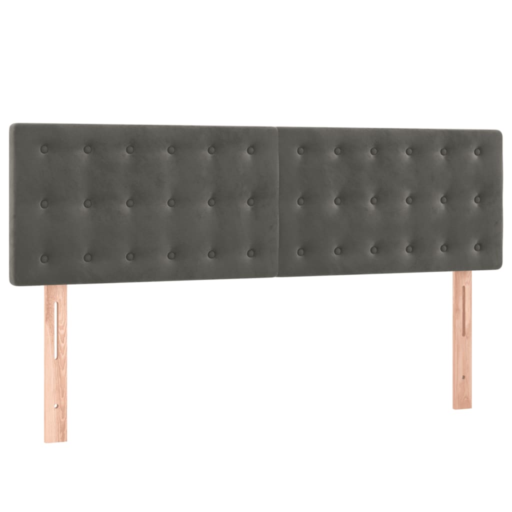 Boxspring met matras en LED fluweel donkergrijs 140x200 cm is nu te koop bij PeponiXL, paradijselijk wonen!