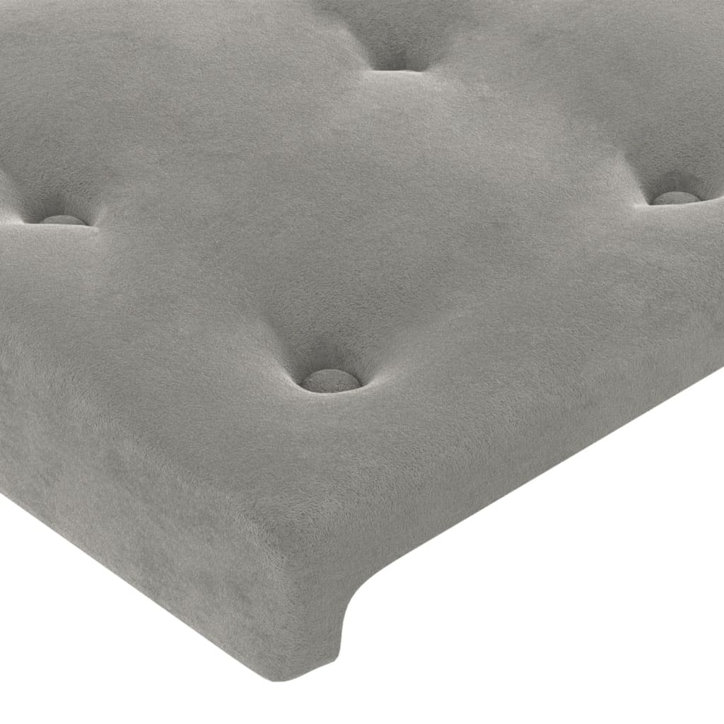 Boxspring met matras en LED fluweel lichtgrijs 180x200 cm is nu te koop bij PeponiXL, paradijselijk wonen!