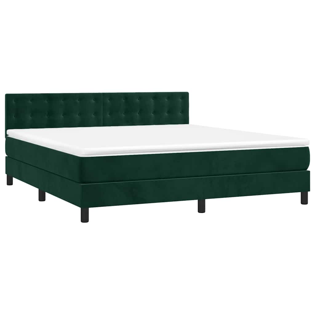 Boxspring met matras en LED fluweel donkergroen 180x200 cm is nu te koop bij PeponiXL, paradijselijk wonen!