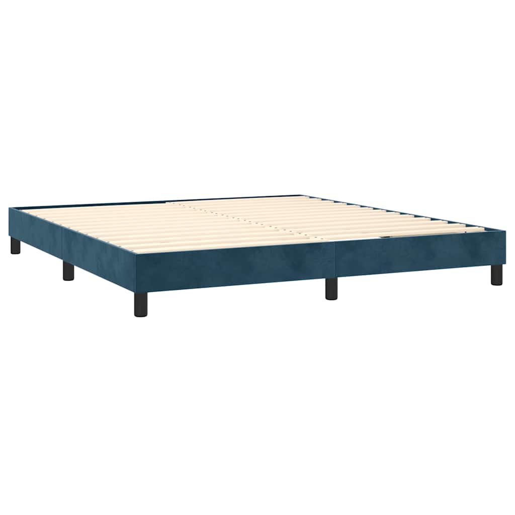 Boxspring met matras en LED fluweel donkerblauw 180x200 cm is nu te koop bij PeponiXL, paradijselijk wonen!