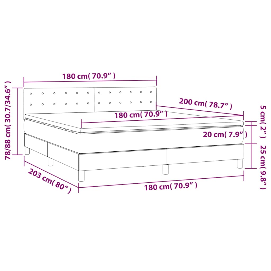 Boxspring met matras en LED fluweel donkerblauw 180x200 cm is nu te koop bij PeponiXL, paradijselijk wonen!