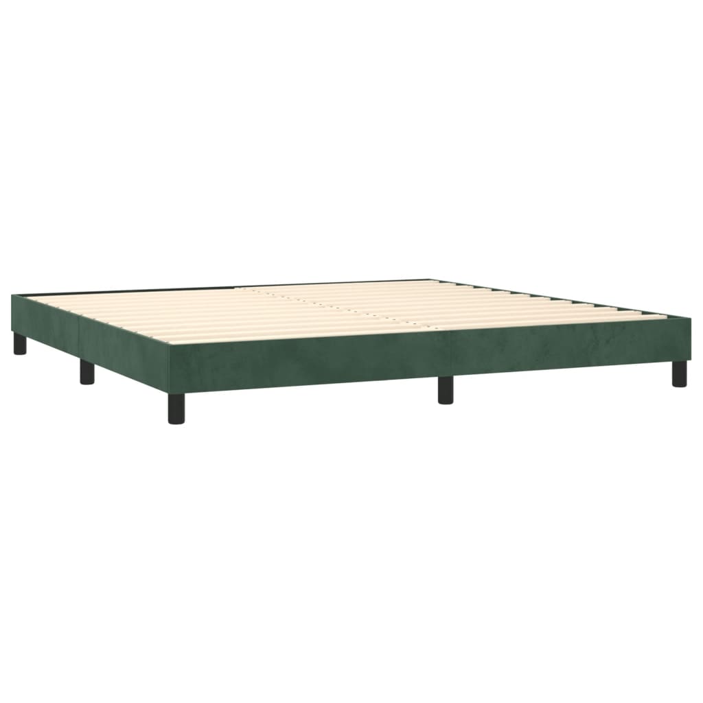 Boxspring met matras en LED fluweel donkergroen 200x200 cm is nu te koop bij PeponiXL, paradijselijk wonen!