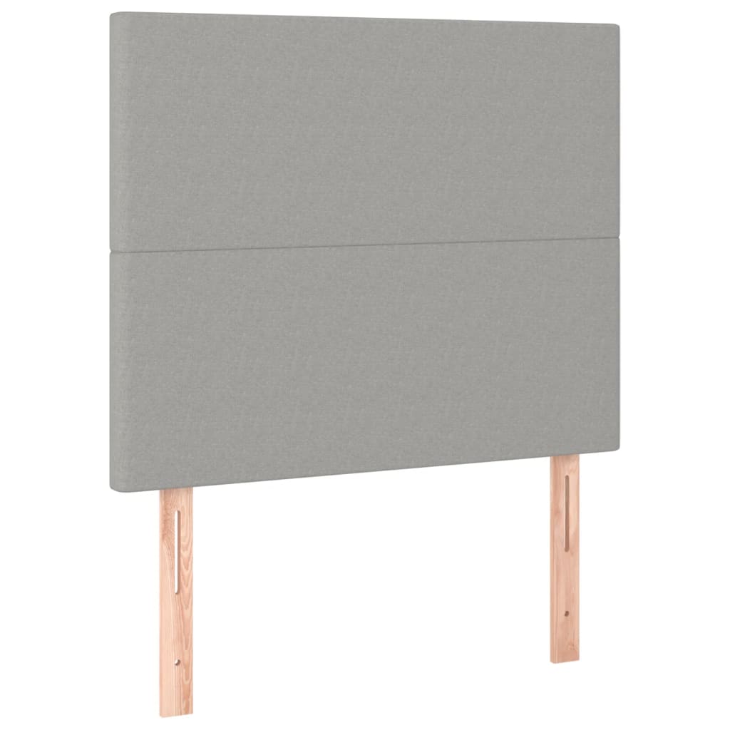 Boxspring met matras en LED stof lichtgrijs 90x200 cm is nu te koop bij PeponiXL, paradijselijk wonen!