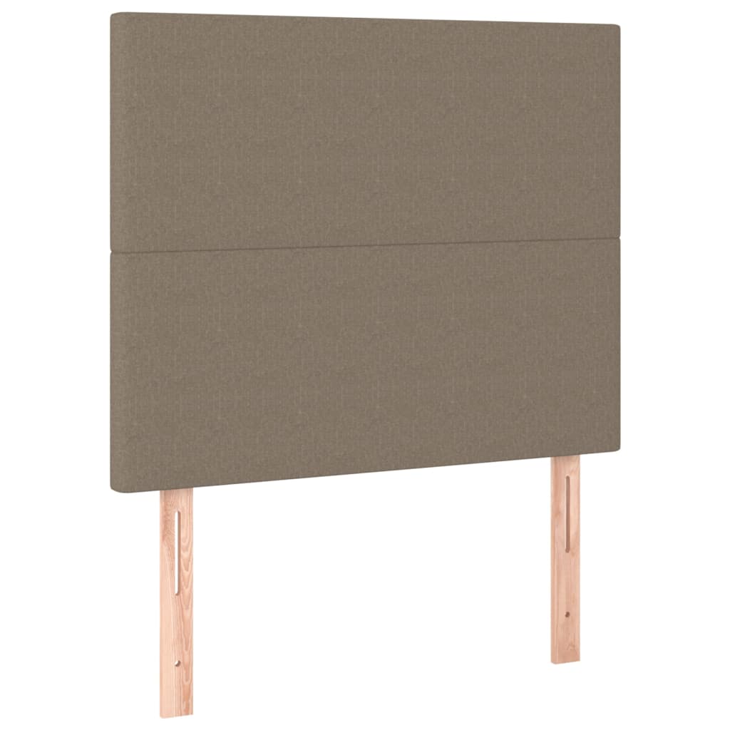 Boxspring met matras en LED stof taupe 100x200 cm is nu te koop bij PeponiXL, paradijselijk wonen!