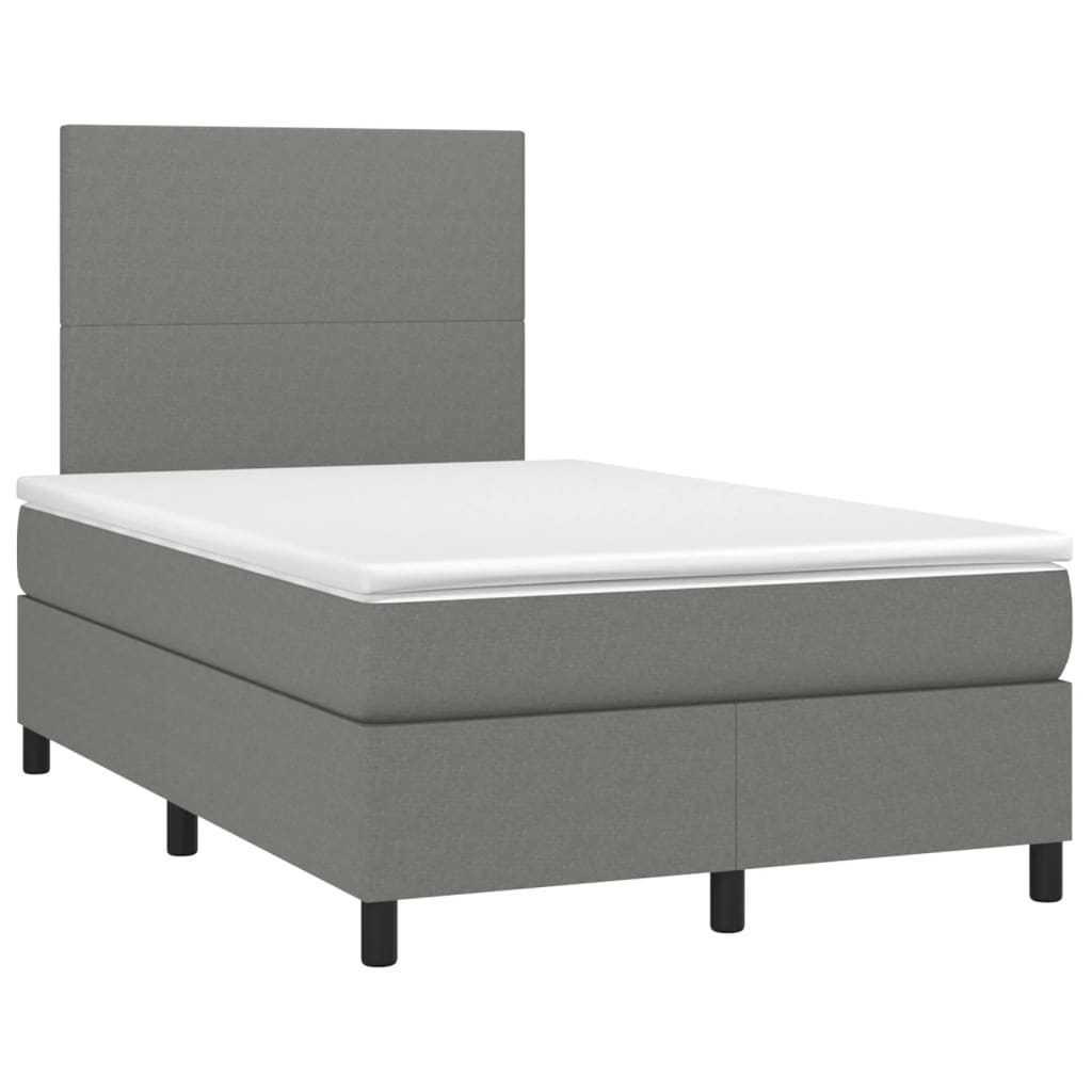 Boxspring met matras en LED stof donkergrijs 120x200 cm is nu te koop bij PeponiXL, paradijselijk wonen!