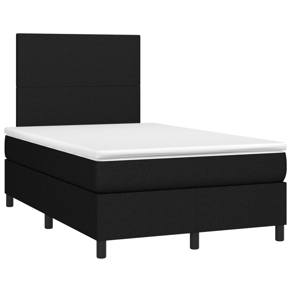 Boxspring met matras en LED stof zwart 120x200 cm is nu te koop bij PeponiXL, paradijselijk wonen!