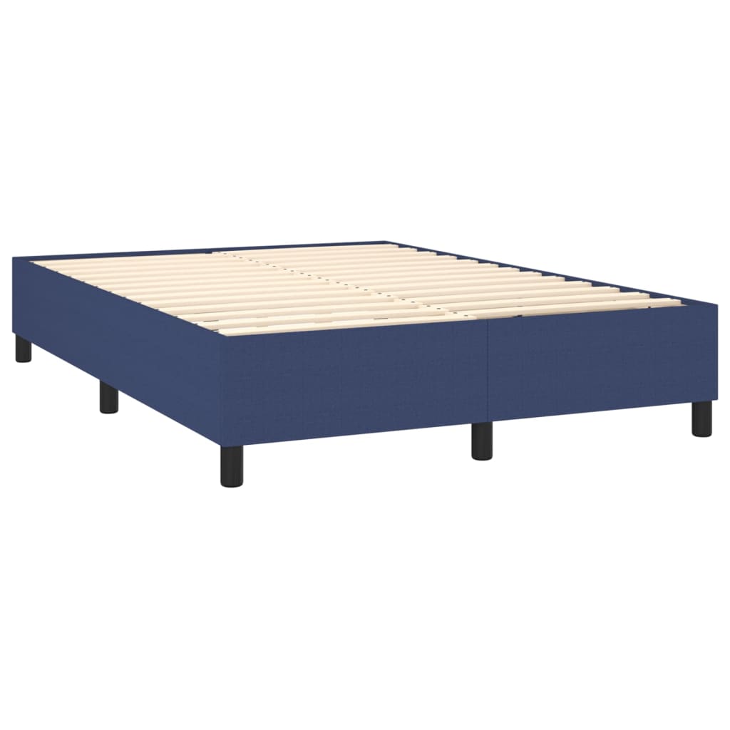 Boxspring met matras en LED stof blauw 140x190 cm is nu te koop bij PeponiXL, paradijselijk wonen!
