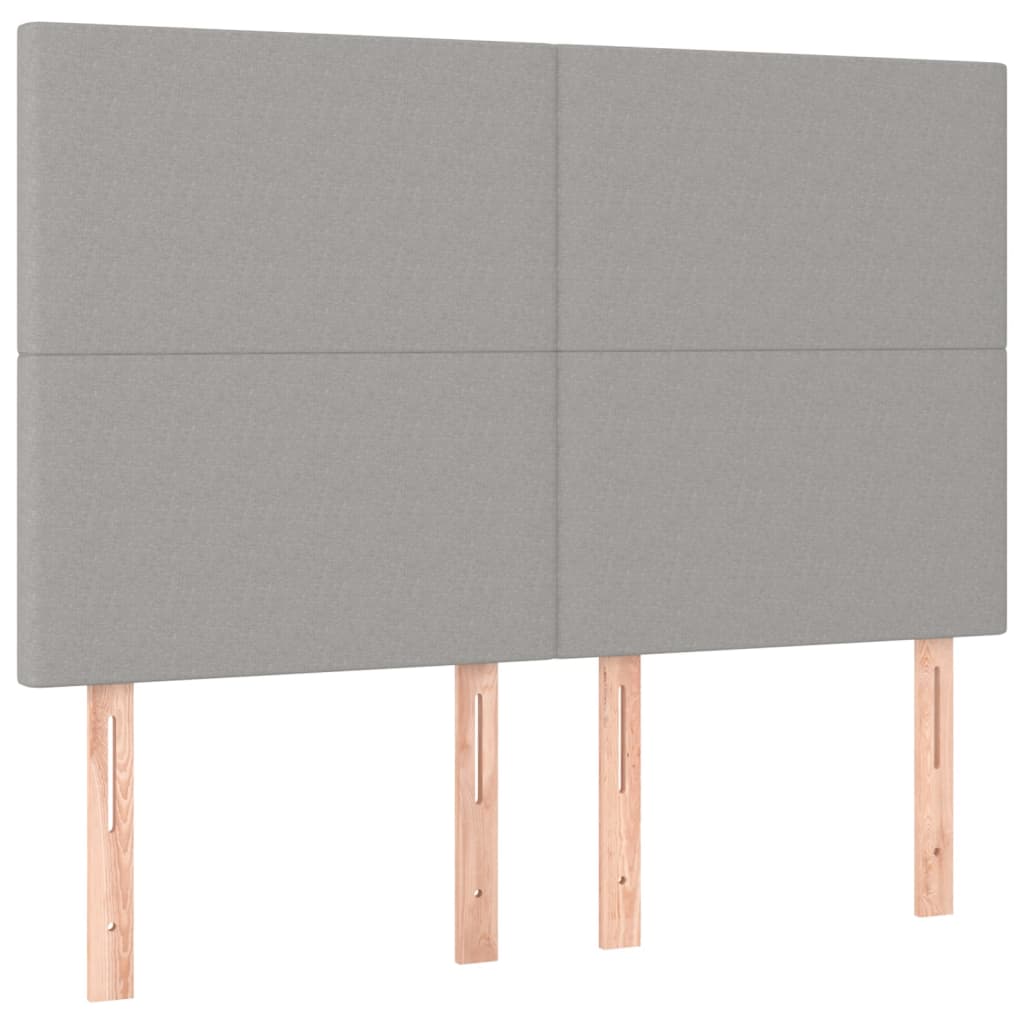 Boxspring met matras en LED stof lichtgrijs 140x200 cm is nu te koop bij PeponiXL, paradijselijk wonen!