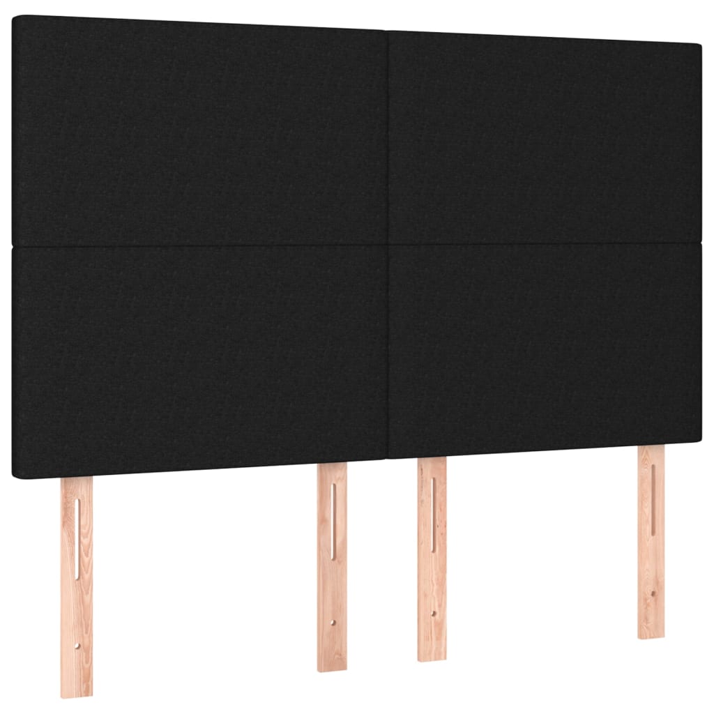 Boxspring met matras en LED stof zwart 140x200 cm is nu te koop bij PeponiXL, paradijselijk wonen!