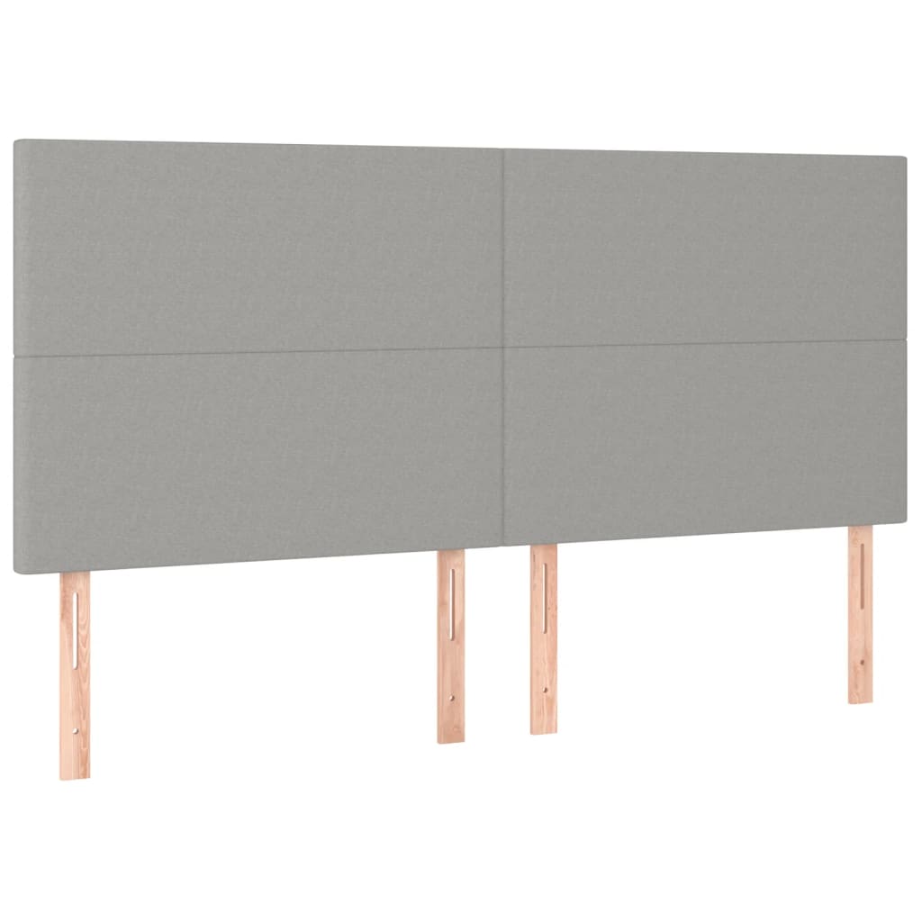 Boxspring met matras en LED stof lichtgrijs 180x200 cm is nu te koop bij PeponiXL, paradijselijk wonen!