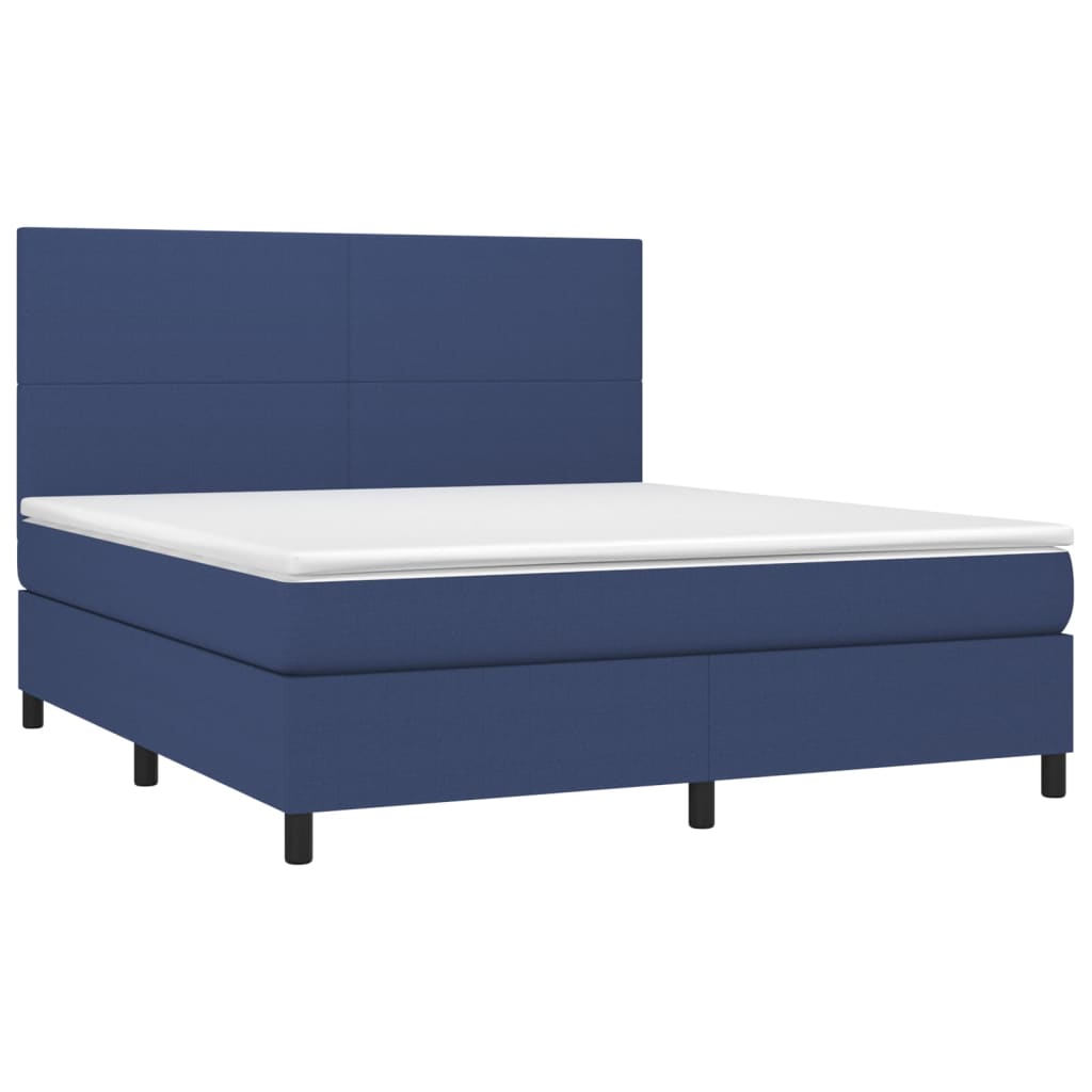 Boxspring met matras en LED stof blauw 180x200 cm is nu te koop bij PeponiXL, paradijselijk wonen!