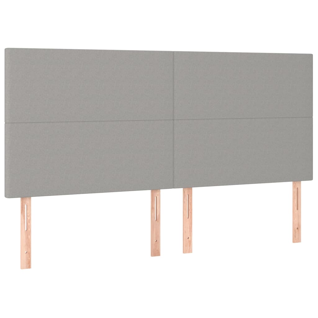 Boxspring met matras en LED stof lichtgrijs 200x200 cm is nu te koop bij PeponiXL, paradijselijk wonen!