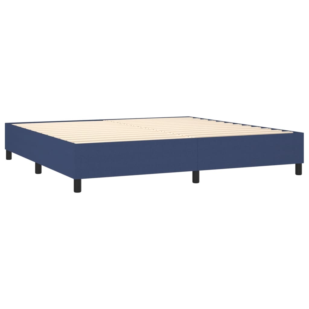 Boxspring met matras en LED stof blauw 200x200 cm is nu te koop bij PeponiXL, paradijselijk wonen!