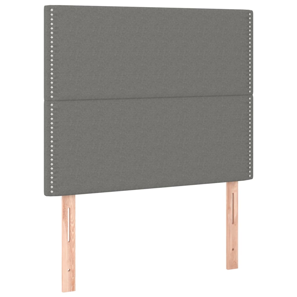 Boxspring met matras en LED stof donkergrijs 90x190 cm is nu te koop bij PeponiXL, paradijselijk wonen!