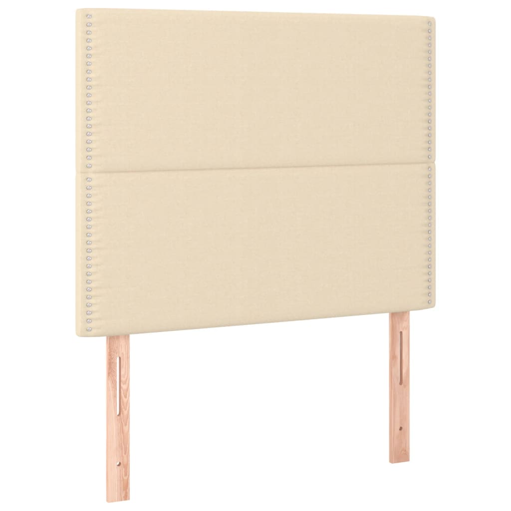 Boxspring met matras en LED stof crèmekleurig 90x190 cm is nu te koop bij PeponiXL, paradijselijk wonen!