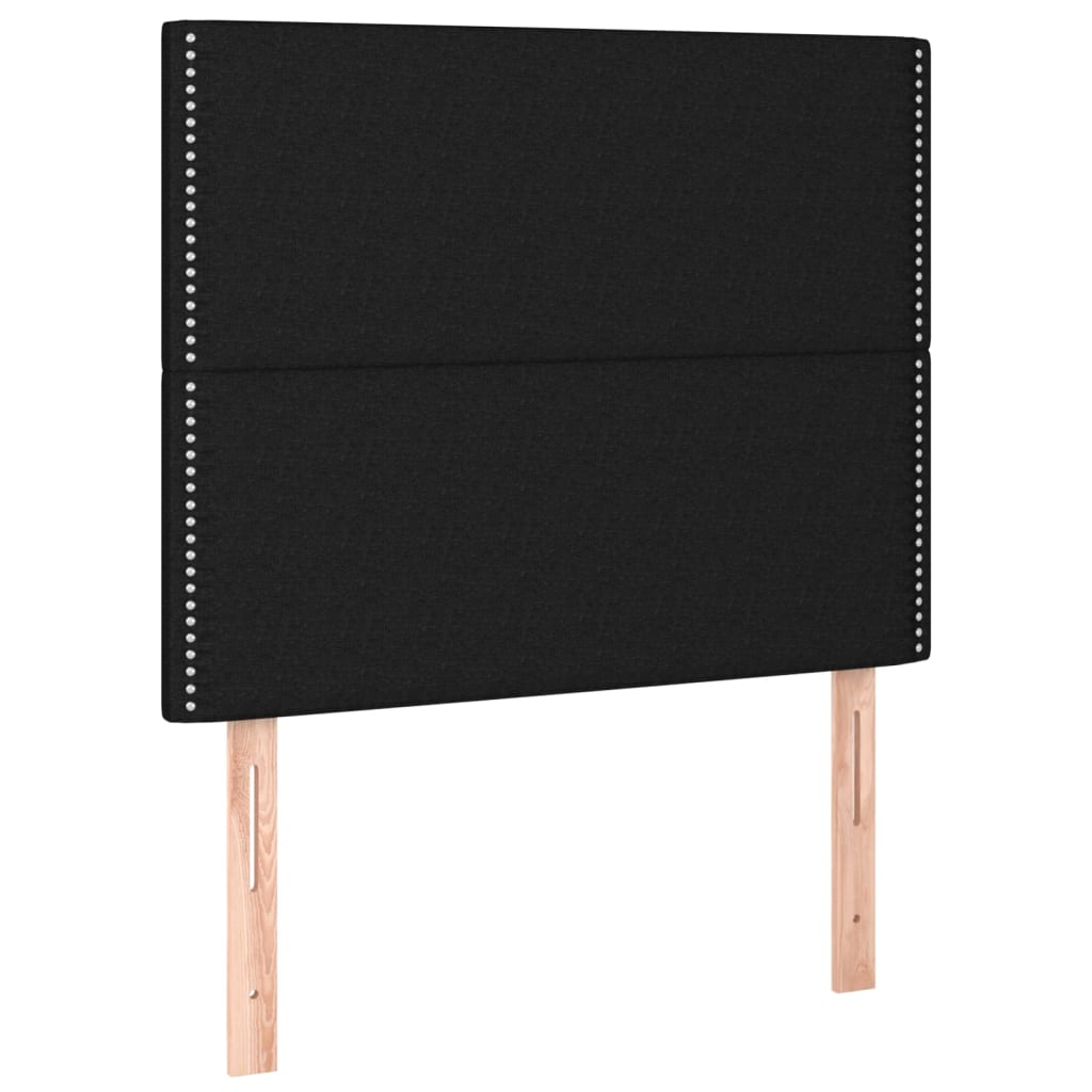 Boxspring met matras en LED stof zwart 90x200 cm is nu te koop bij PeponiXL, paradijselijk wonen!