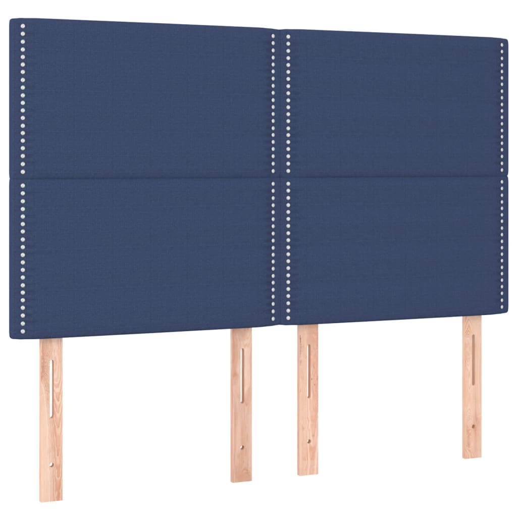 Boxspring met matras en LED stof blauw 140x190 cm is nu te koop bij PeponiXL, paradijselijk wonen!