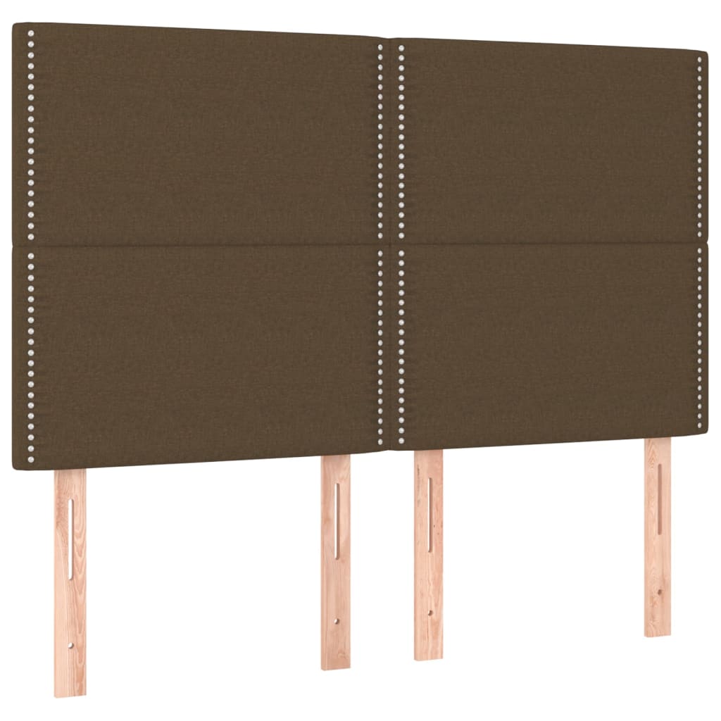 Boxspring met matras en LED stof donkerbruin 140x200 cm is nu te koop bij PeponiXL, paradijselijk wonen!