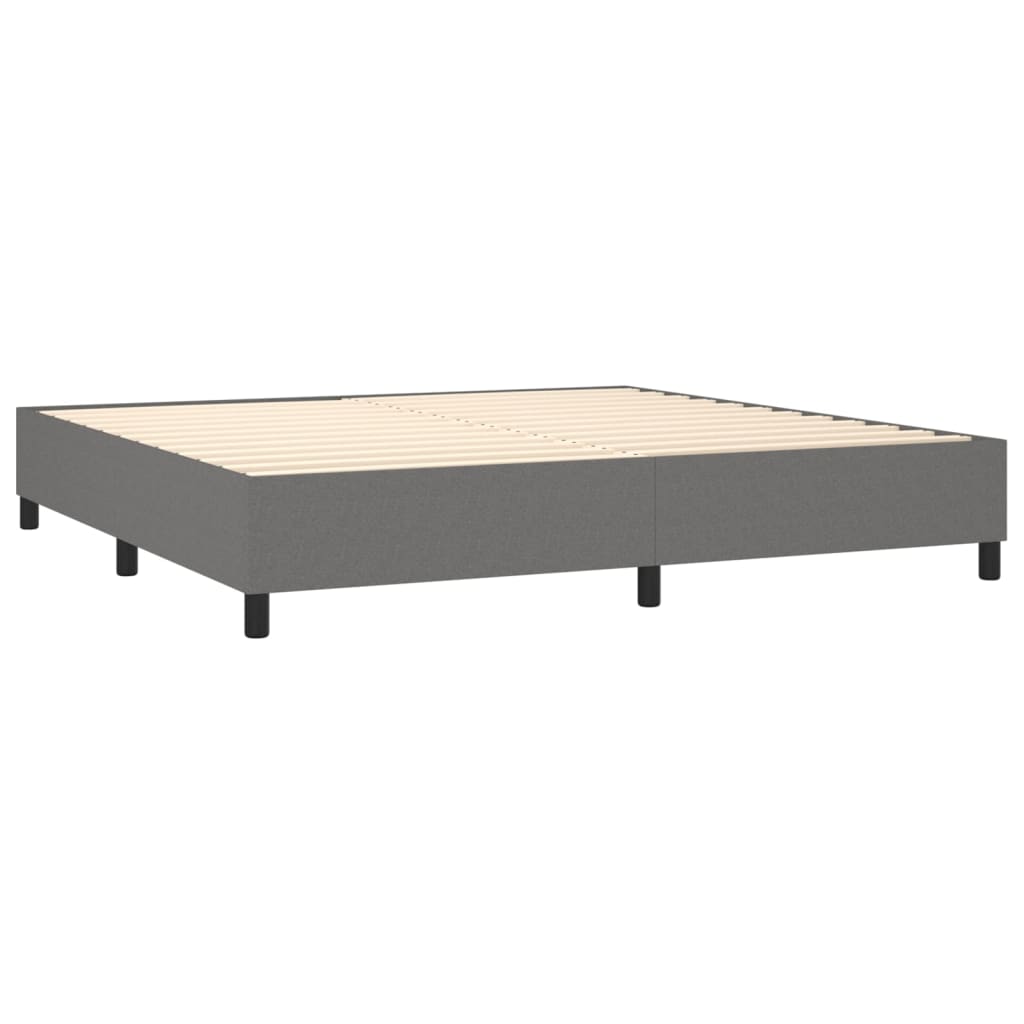 Boxspring met matras en LED stof donkergrijs 200x200 cm is nu te koop bij PeponiXL, paradijselijk wonen!