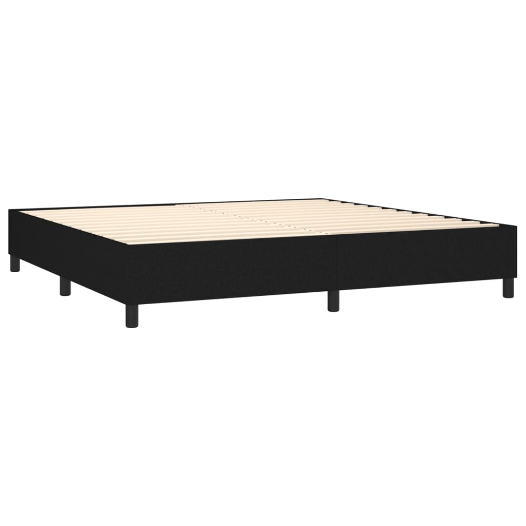 Boxspring met matras en LED stof zwart 200x200 cm is nu te koop bij PeponiXL, paradijselijk wonen!