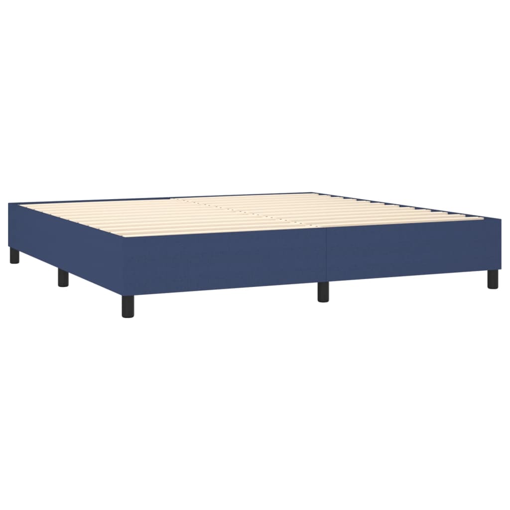 Boxspring met matras en LED stof blauw 200x200 cm is nu te koop bij PeponiXL, paradijselijk wonen!