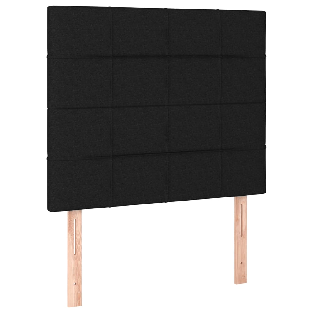 Boxspring met matras en LED stof zwart 100x200 cm is nu te koop bij PeponiXL, paradijselijk wonen!
