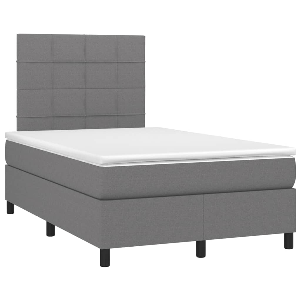 Boxspring met matras en LED stof donkergrijs 120x200 cm is nu te koop bij PeponiXL, paradijselijk wonen!