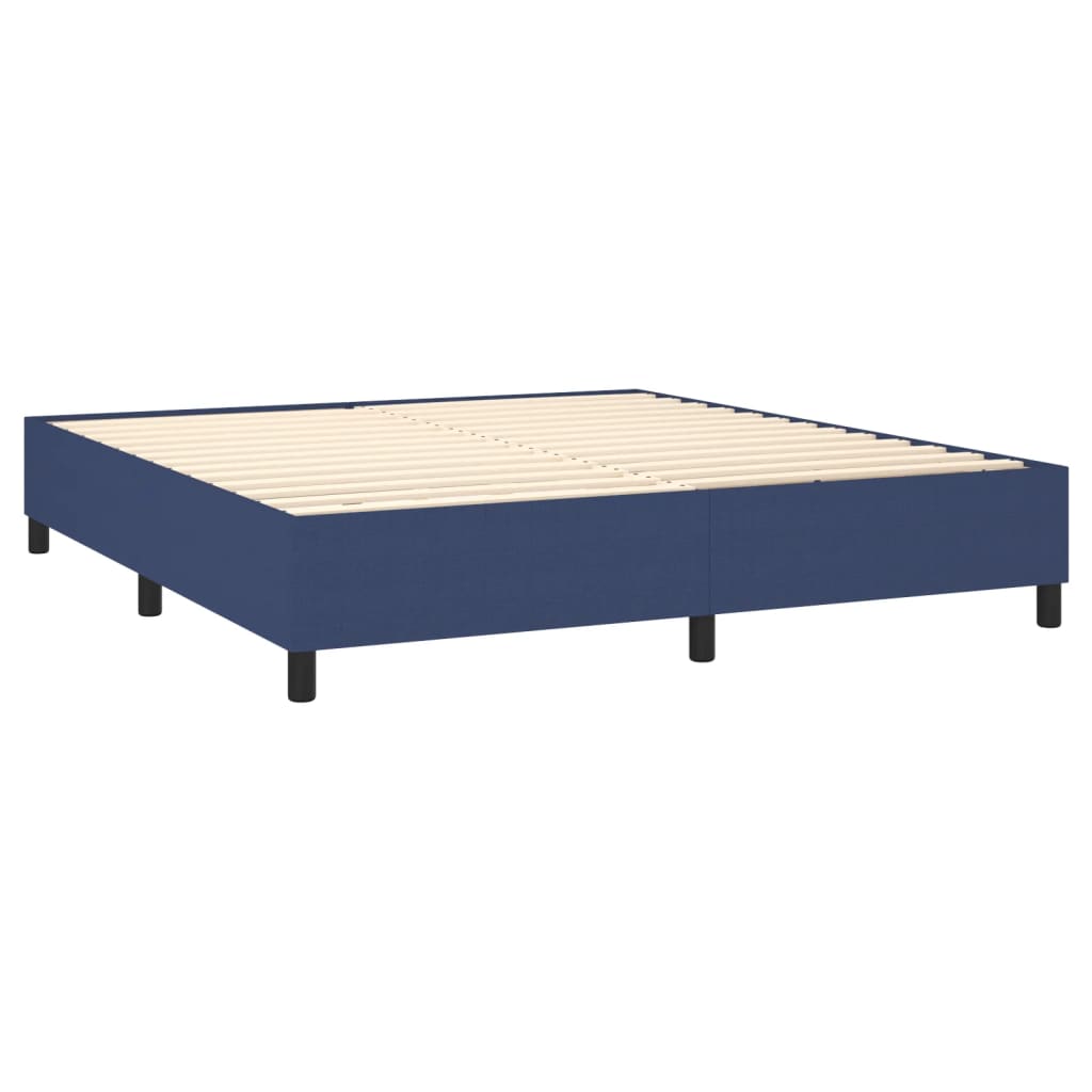 Boxspring met matras en LED stof blauw 160x200 cm is nu te koop bij PeponiXL, paradijselijk wonen!