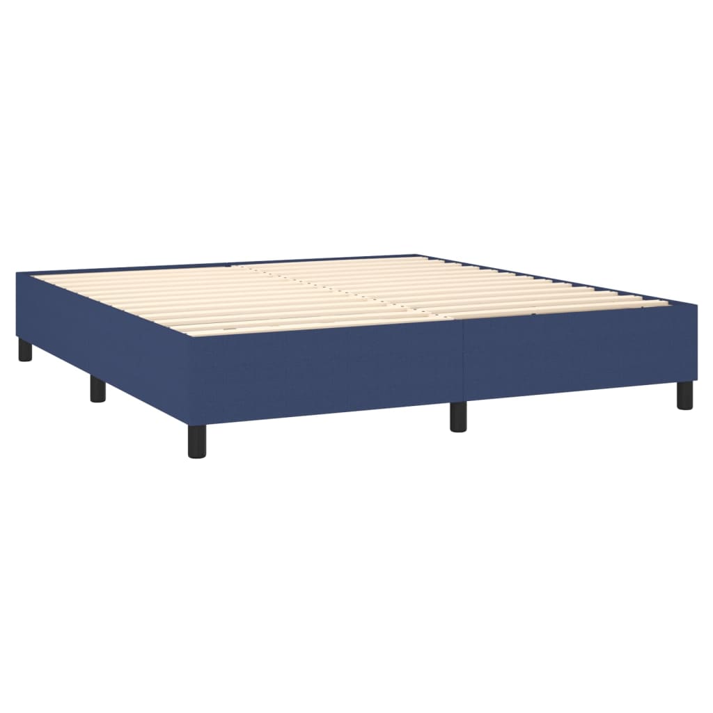 Boxspring met matras en LED stof blauw 180x200 cm is nu te koop bij PeponiXL, paradijselijk wonen!