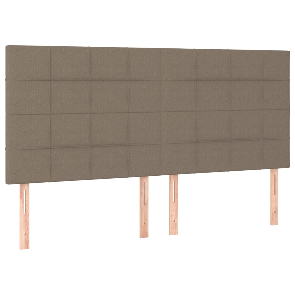 Boxspring met matras en LED stof taupe 200x200 cm is nu te koop bij PeponiXL, paradijselijk wonen!