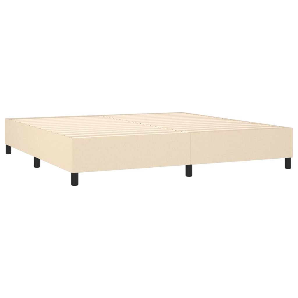 Boxspring met matras en LED stof crèmekleurig 200x200 cm is nu te koop bij PeponiXL, paradijselijk wonen!