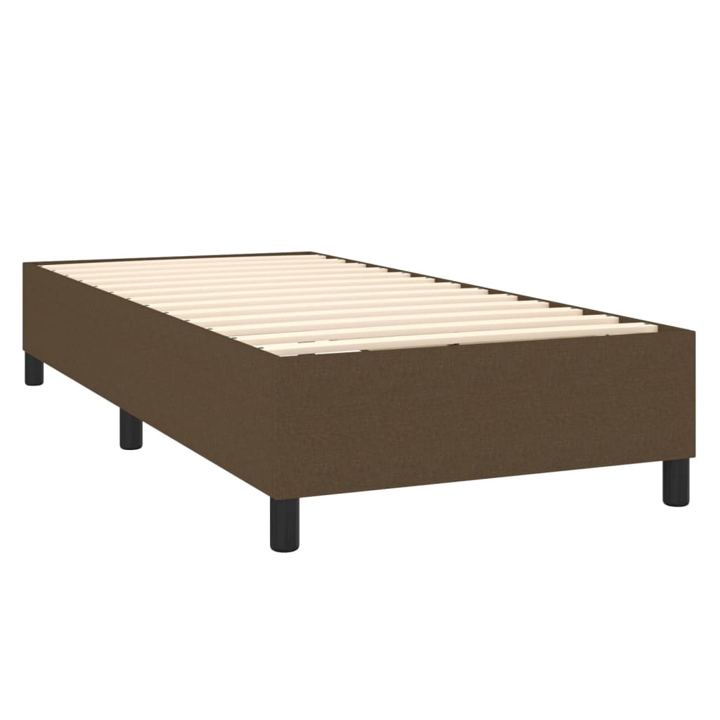 Boxspring met matras en LED stof donkerbruin 80x200 cm is nu te koop bij PeponiXL, paradijselijk wonen!