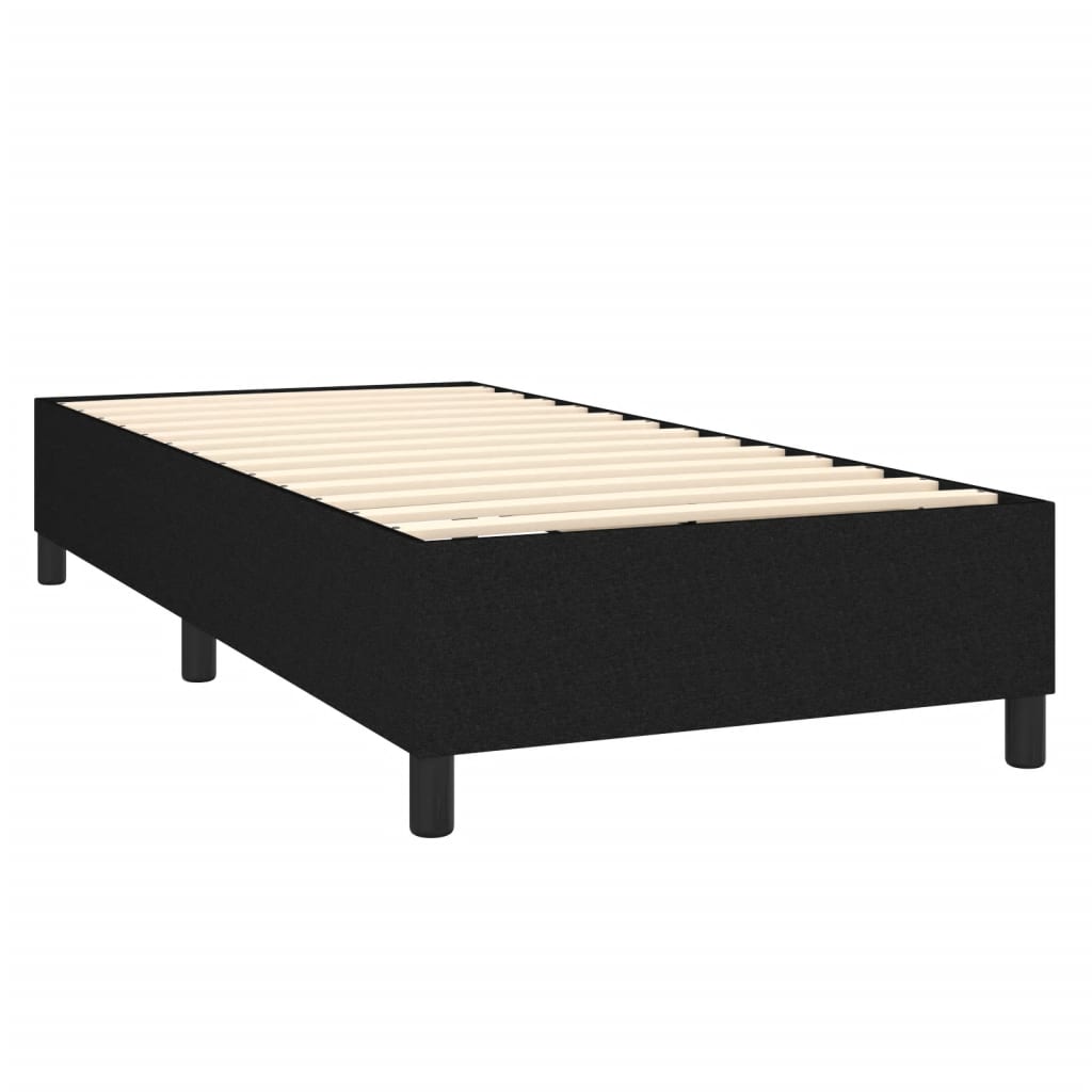 Boxspring met matras en LED stof zwart 90x200 cm is nu te koop bij PeponiXL, paradijselijk wonen!