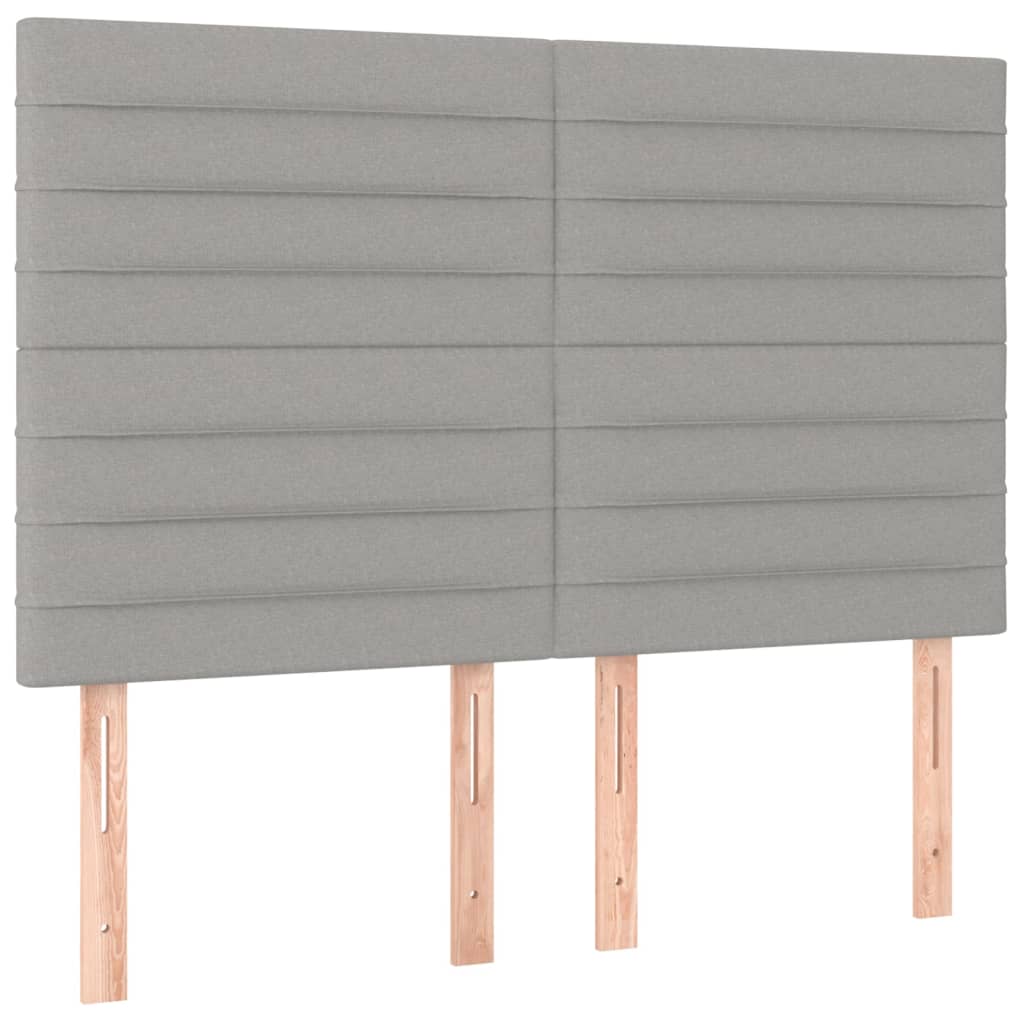 Boxspring met matras en LED stof lichtgrijs 140x200 cm is nu te koop bij PeponiXL, paradijselijk wonen!