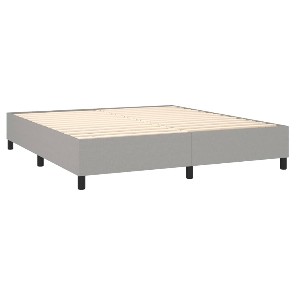 Boxspring met matras en LED stof lichtgrijs 160x200 cm is nu te koop bij PeponiXL, paradijselijk wonen!