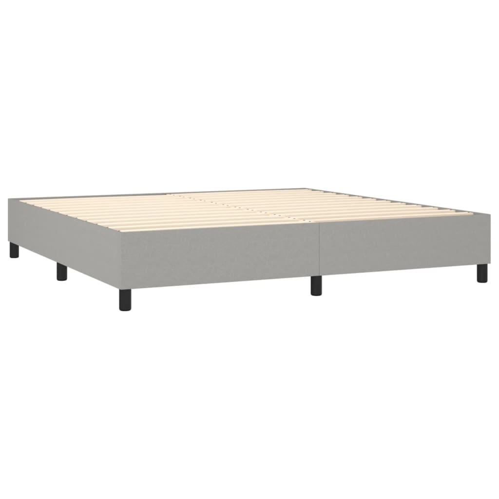 Boxspring met matras en LED stof lichtgrijs 200x200 cm is nu te koop bij PeponiXL, paradijselijk wonen!