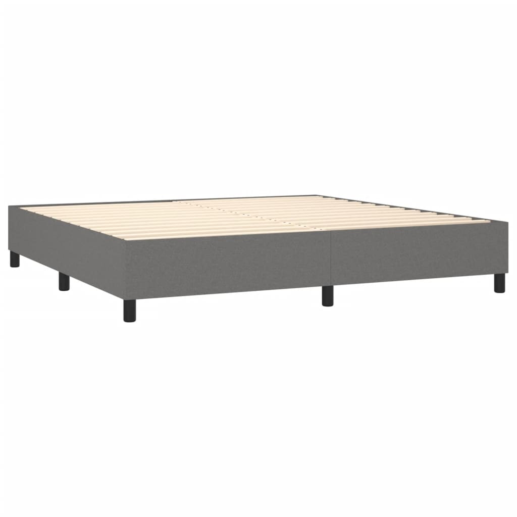 Boxspring met matras en LED stof donkergrijs 200x200 cm is nu te koop bij PeponiXL, paradijselijk wonen!