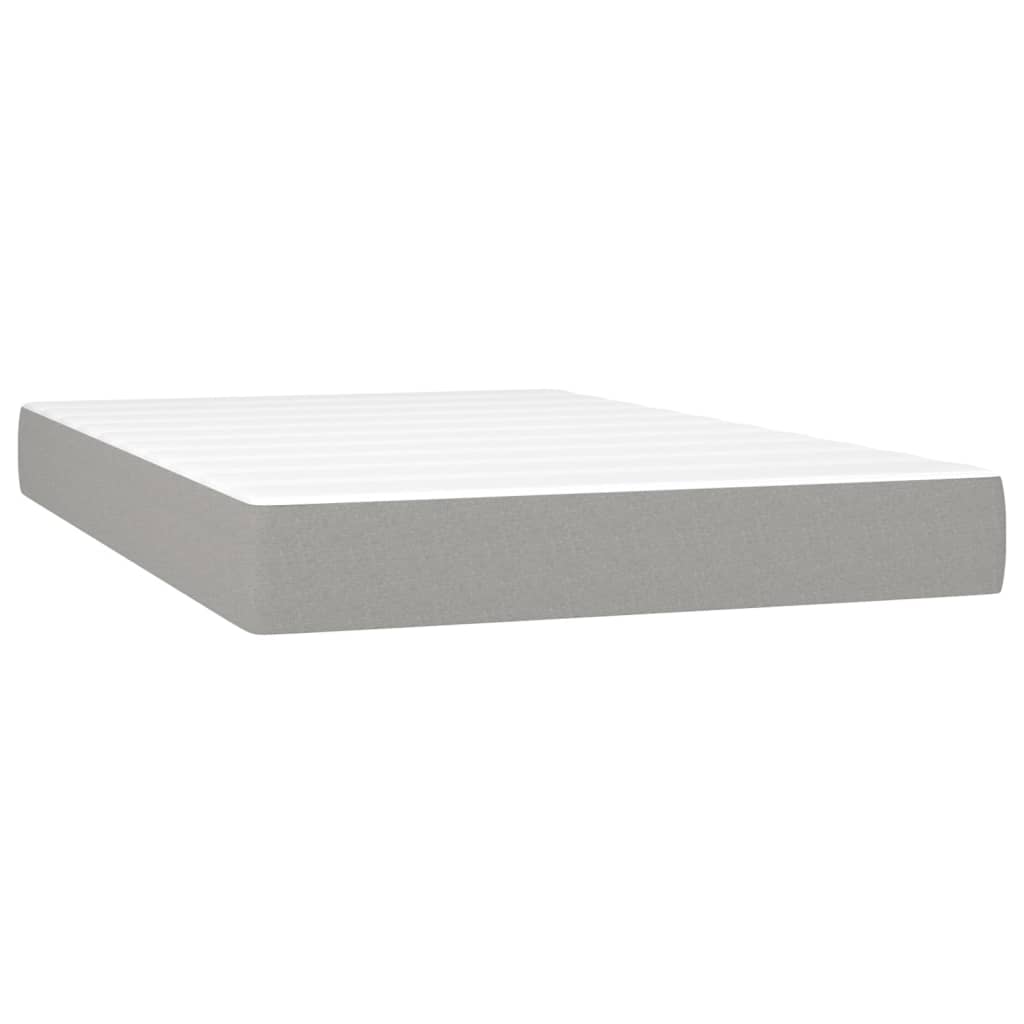 Boxspring met matras en LED stof lichtgrijs 120x200 cm is nu te koop bij PeponiXL, paradijselijk wonen!