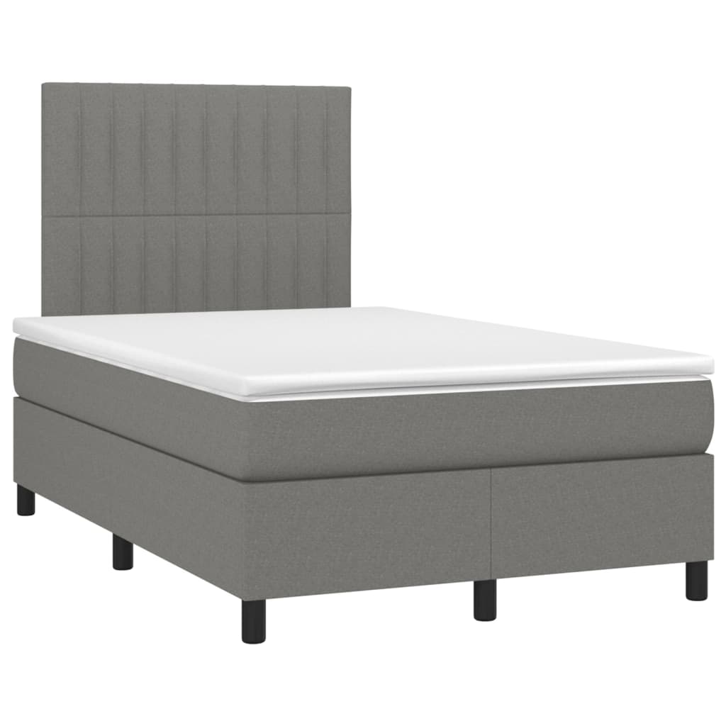 Boxspring met matras en LED stof donkergrijs 120x200 cm is nu te koop bij PeponiXL, paradijselijk wonen!