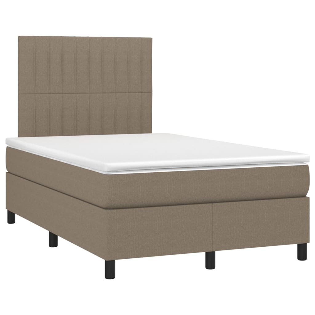 Boxspring met matras en LED stof taupe 120x200 cm is nu te koop bij PeponiXL, paradijselijk wonen!