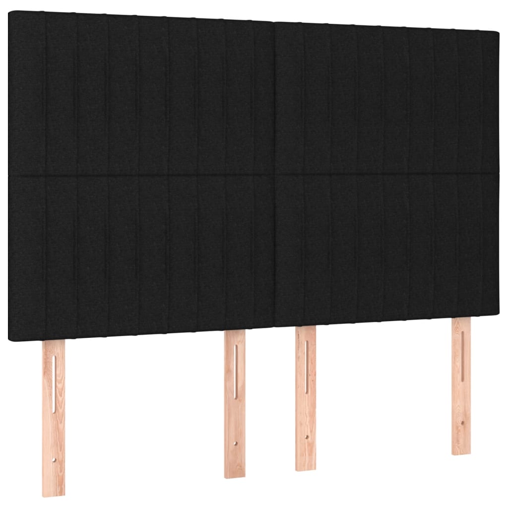 Boxspring met matras en LED stof zwart 140x200 cm is nu te koop bij PeponiXL, paradijselijk wonen!