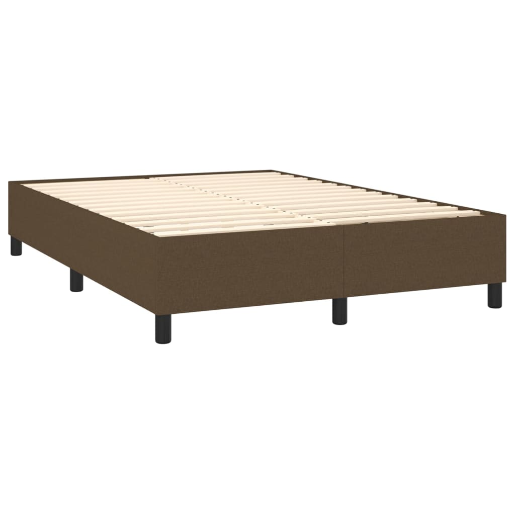Boxspring met matras en LED stof donkerbruin 140x200 cm is nu te koop bij PeponiXL, paradijselijk wonen!