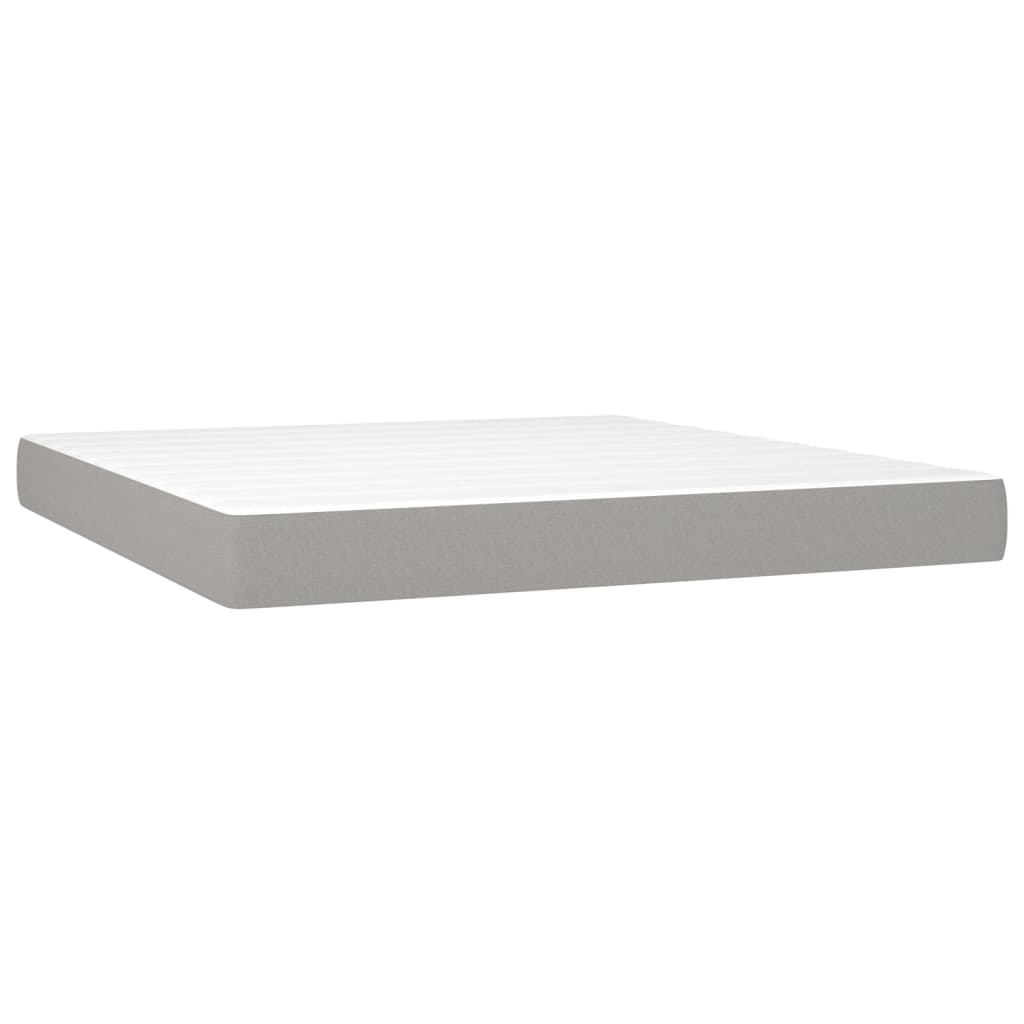 Boxspring met matras en LED stof lichtgrijs 160x200 cm is nu te koop bij PeponiXL, paradijselijk wonen!